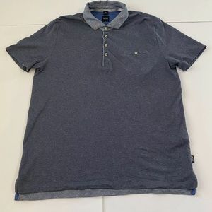 HUGO BOSS Blueish Regular Fit Cotton Men Short Sleeve Polo Shirt Small